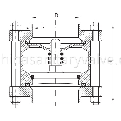 DIN Hygienic Flanged Non-Return Valves Ball Type